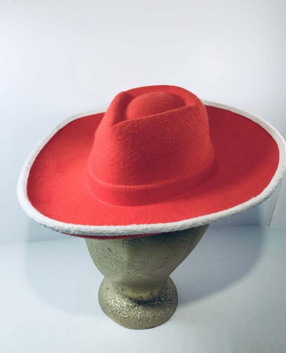 Vintage Kids childs Red Felt COWBOY HAT Western Costume